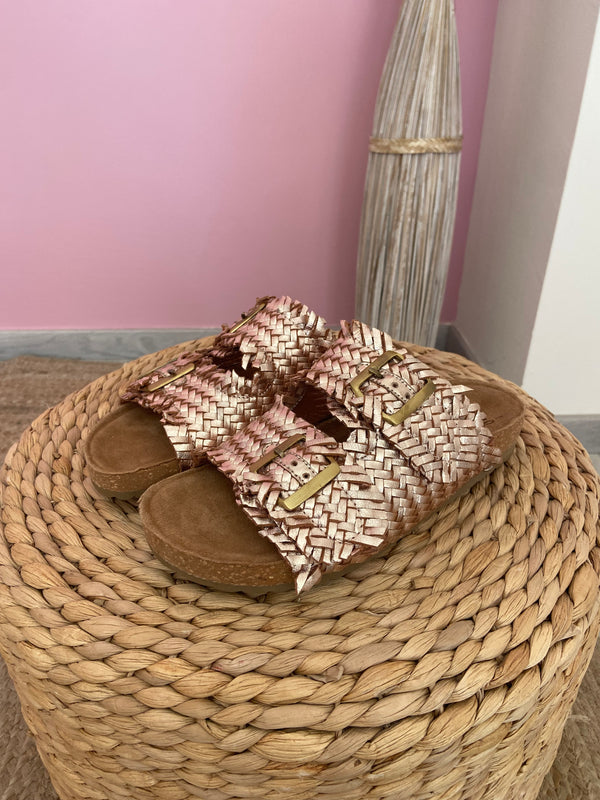 Ciabatta pelle intrecciata pelle Ovye