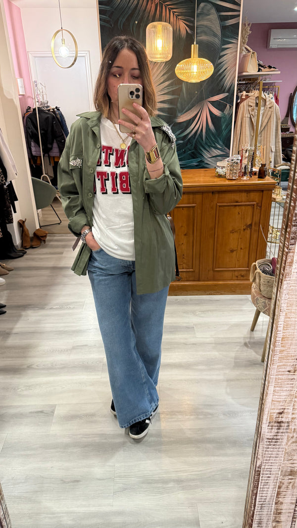 Giacca militare strass