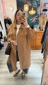Haveone cappotto tasche lana da donna 