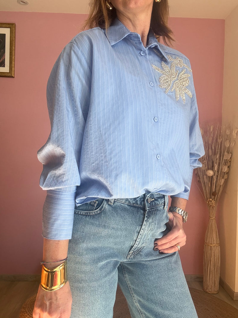 Camicia riga strass Haveone