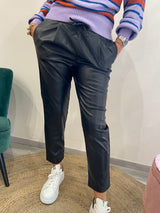 Pantalone ecopelle jogger
