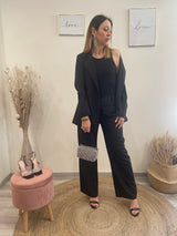 Pantalone gessato con pence Poisette