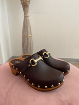 Zoccolo legno pelle Ovye