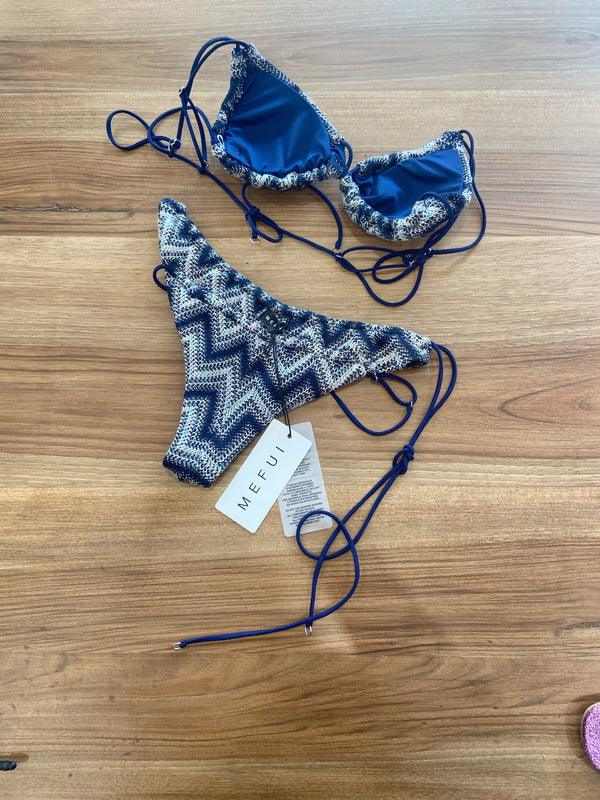 Bikini triangolo uncinetto blu MEFUI