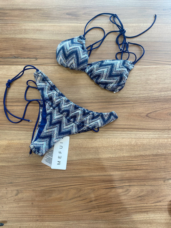 Bikini triangolo uncinetto blu MEFUI