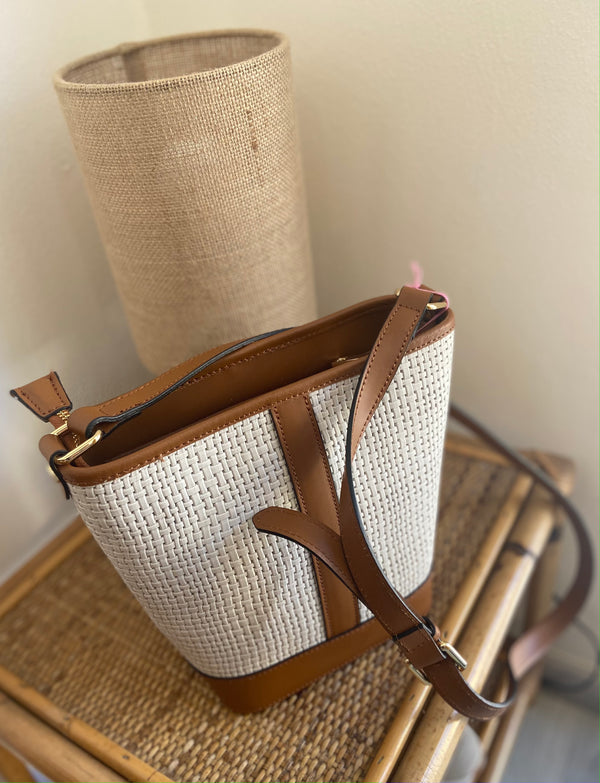 Borsa pelle intrecciata retrò