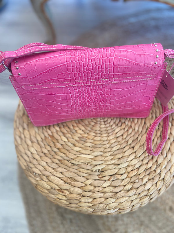 Borsa pelle stampata tracolla