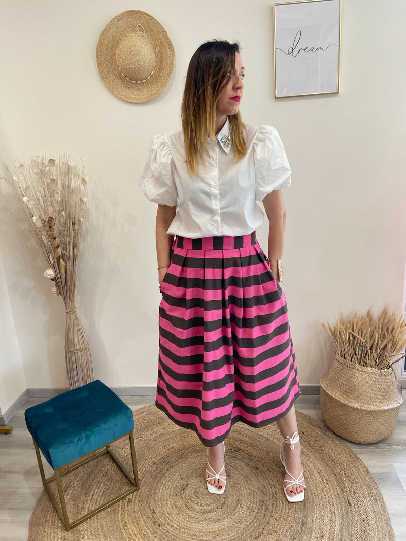Camicia manica a sbuffo e strass POISETTE