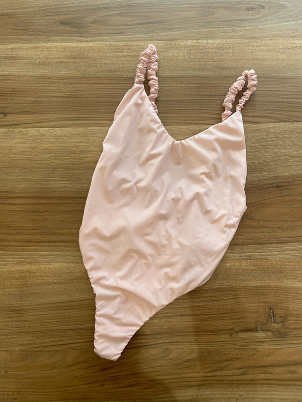 Costume intero spalline arricciate rosa chiaro MEFUI