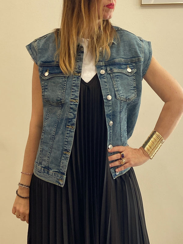 Gilet di Jeans Smanicato Byoung
