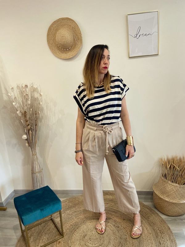 Pantalone palazzo morbido ICHI