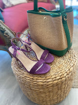 Sandalo lurex tacco