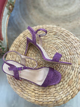 Sandalo lurex tacco