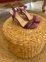 Sandalo lurex tacco
