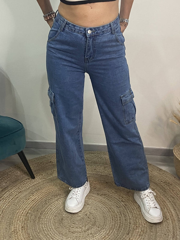 Pantaloni cargo jeans Poisette