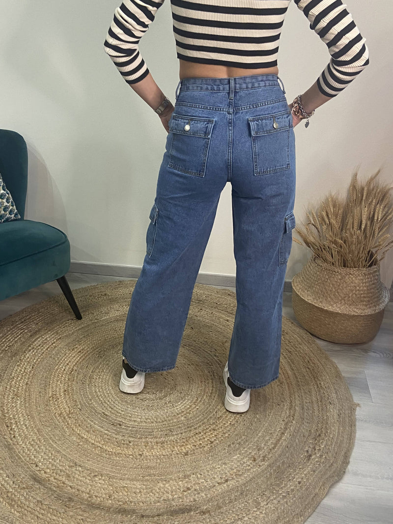 Pantaloni cargo jeans Poisette