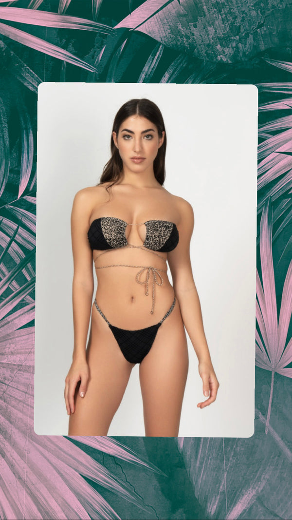 Bikini fascia leopardato geometrico