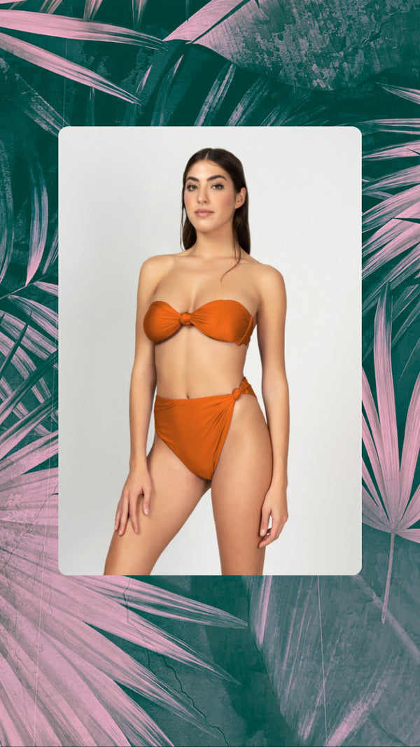 Bikini fascia e nodo a vita alta