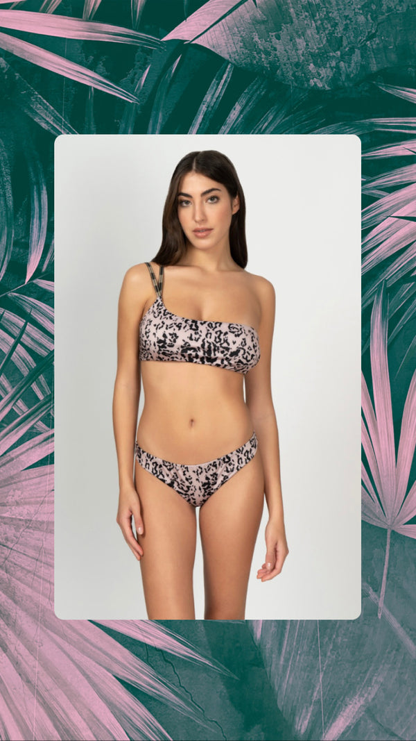 Bikini monospalla leopardato MEFUI
