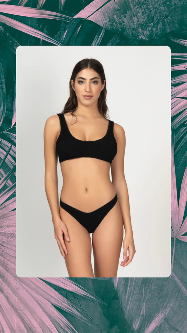 Bikini top fascia nera con spalline MEFUI