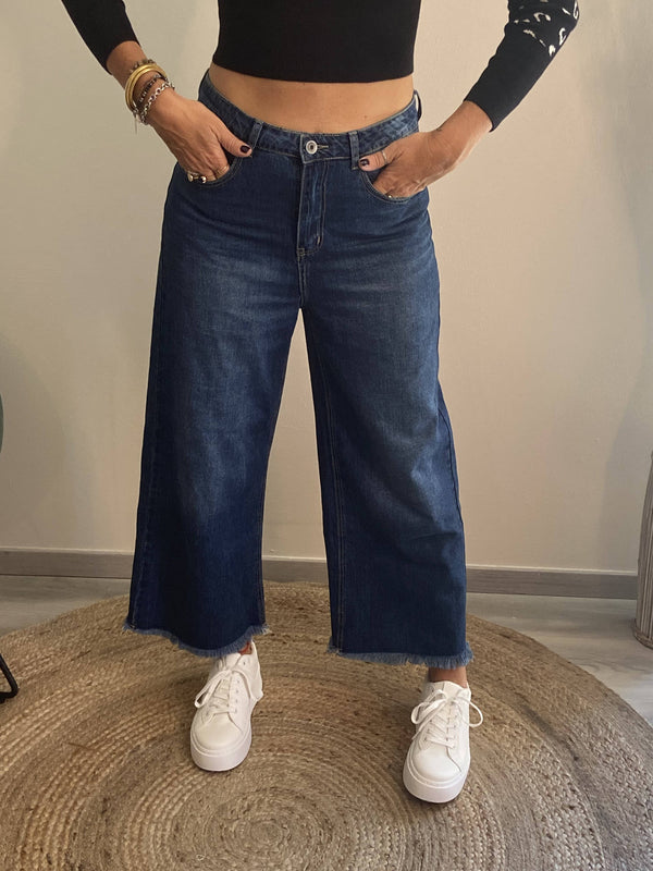 Jeans sfrangiato largo Poisette